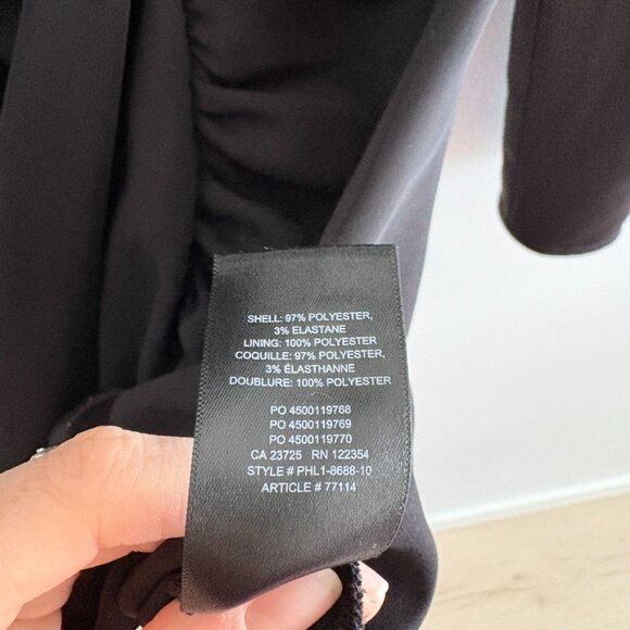 Aritzia Babaton Encore Long Sleeve Ruched Mini Dress Black Size 8 - Picture 7 of 7